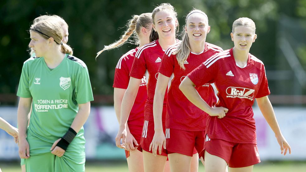 Gute Laune herrscht beim SV TiMoNo, der bisher eine gute Saison spielt. Foto: Jens Doden/ Emden
