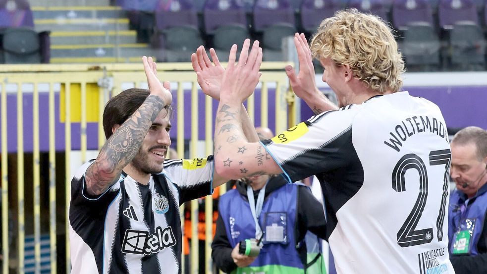 Nick Woltemade traf für Newcastle zur 1:0-Führung. Foto: Peter Lous