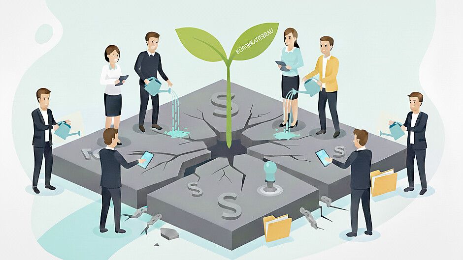 Die Bundesregierung will mit rund 80 Maßnahmen Staat und Verwaltung effizienter und digitaler machen. Foto: Gemini/KI-generierte Illustration