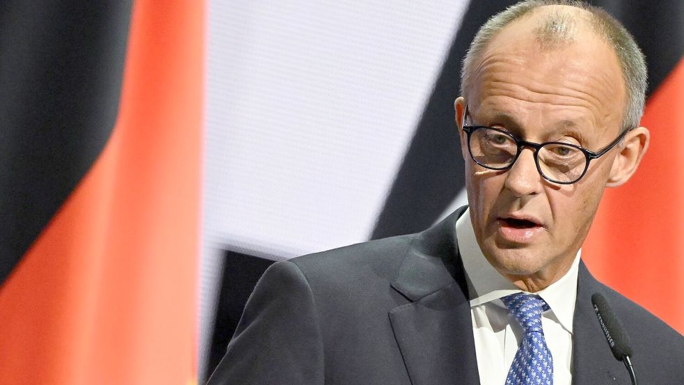 Bundeskanzler Merz wendet sich zum Tag der Einheit in einer sehr grundsätzlichen Rede an die Deutschen. Foto: Jean-Christophe Verhaegen/POOL A