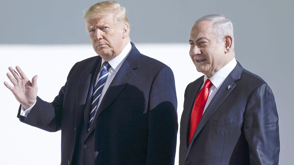 US-Präsident Trump und der israelische Premierminister Benjamin Netanyahu. Kommt es wirklich zum Frieden? Foto: IMAGO / UPI Photo