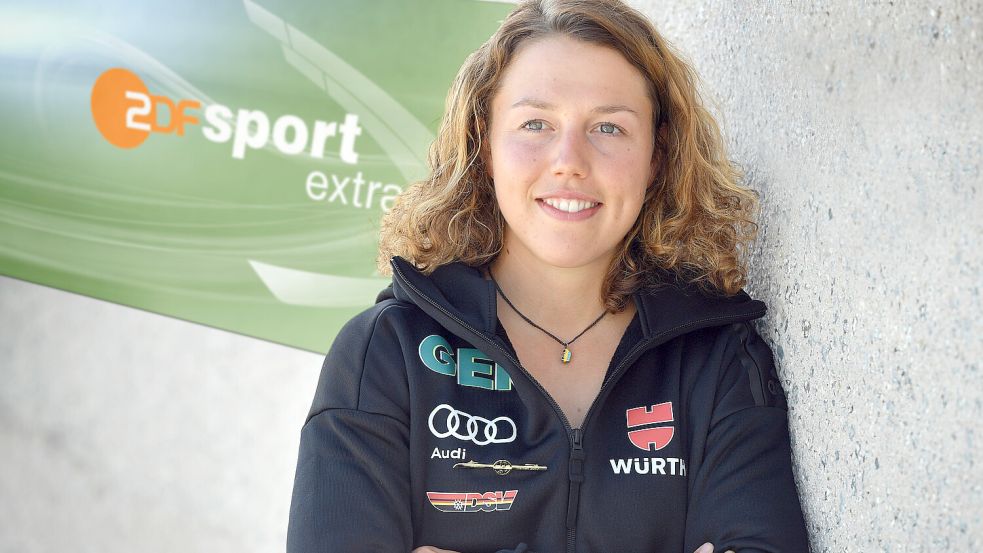 Die verstorbene Ex-Biathletin Laura Dahlmeier war als TV-Expertin für das ZDF im Einsatz. Foto: dpa/Sven Simon