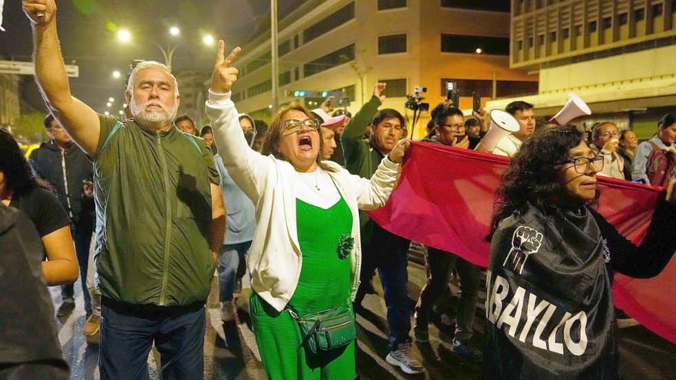 Boluarte war die erste Frau an der Spitze des Staates Foto: Martin Mejia/AP/dpa