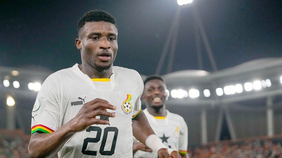 Tottenham-Star Mohammed Kudus hat mit Ghana den Sprung zur WM geschafft. (Archivbild) Foto: Themba Hadebe/AP/dpa