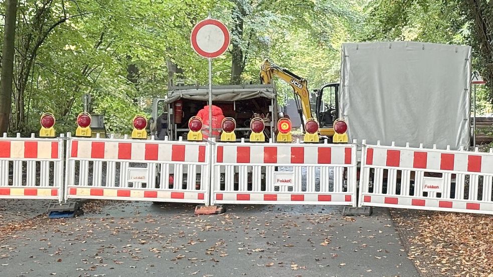 Der Südeweg ist seit Montagabend voll gesperrt. Foto: Lasse Paulsen