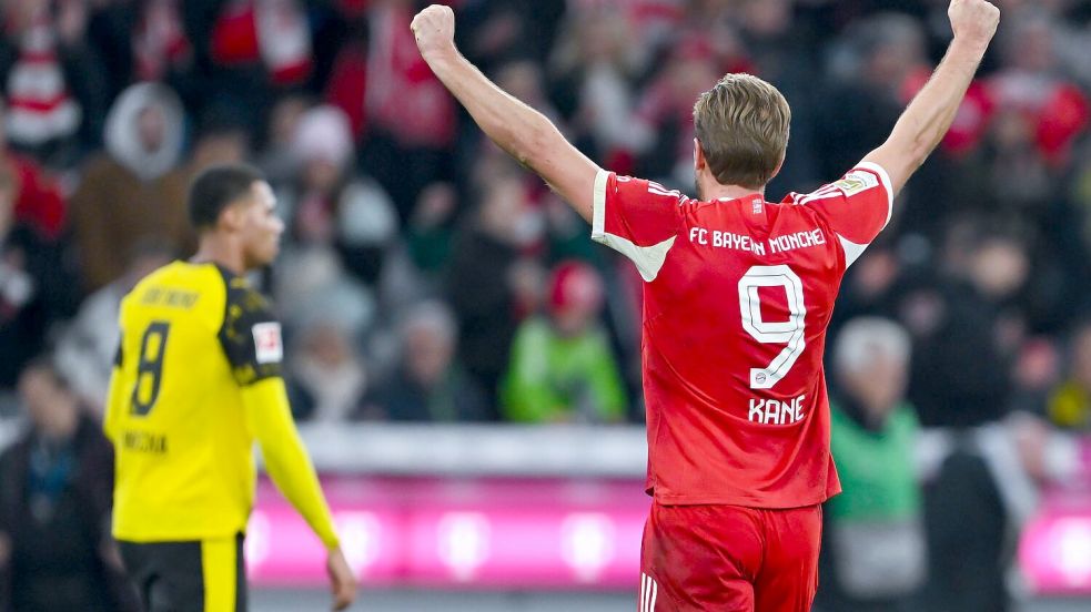 Immer wieder Jubel für Harry Kane und den FC Bayern. Foto: Sven Hoppe