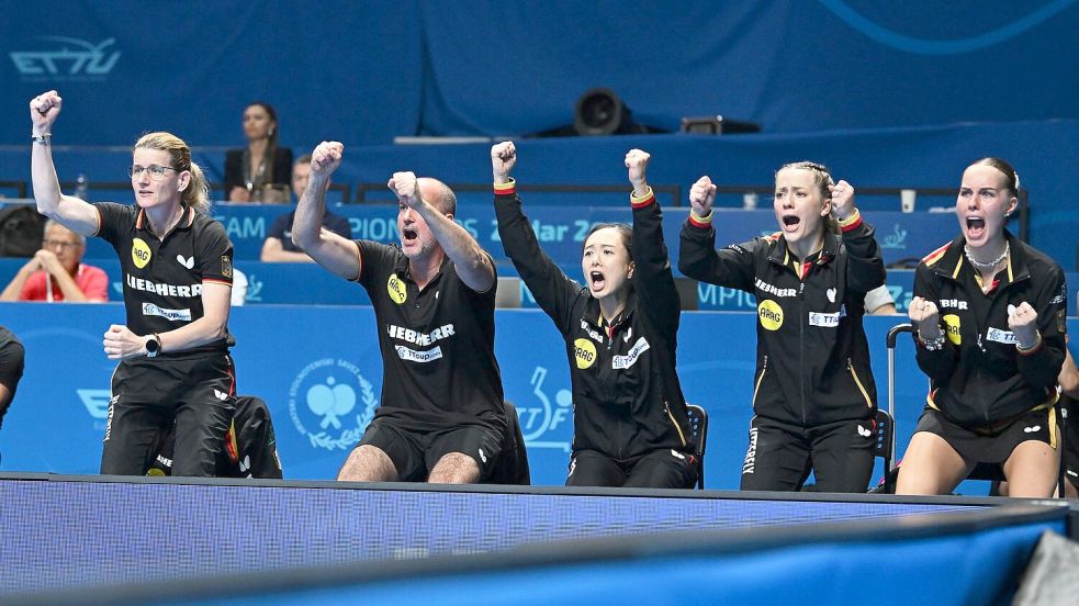 Die deutschen Tischtennis-Frauen haben den EM-Titel gewonnen. Foto: Manfred Schillings