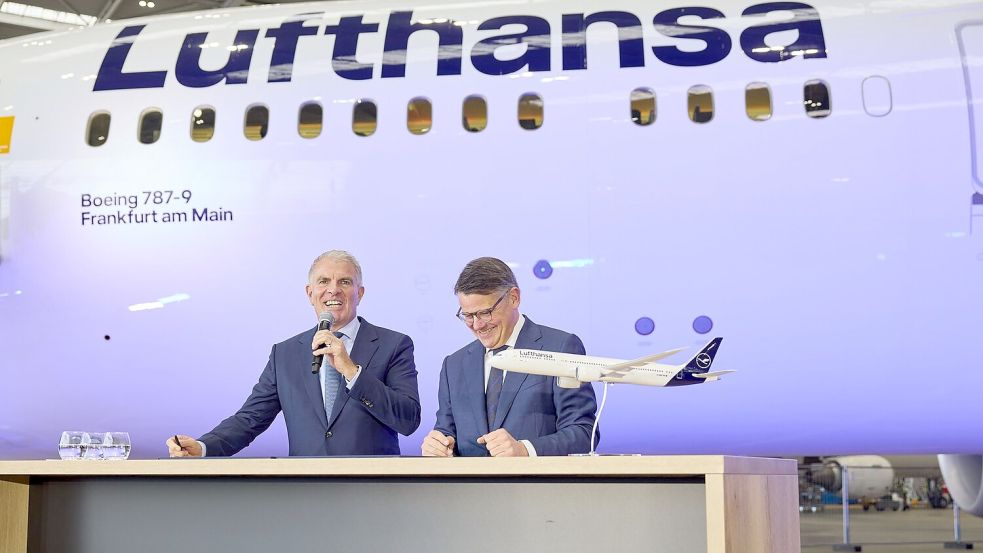 Die Boeing 787 ist bereits die siebte Lufthansa-Maschine, die den Namen des größten deutschen Drehkreuzes Frankfurt trägt. Foto: -/Lufthansa/dpa