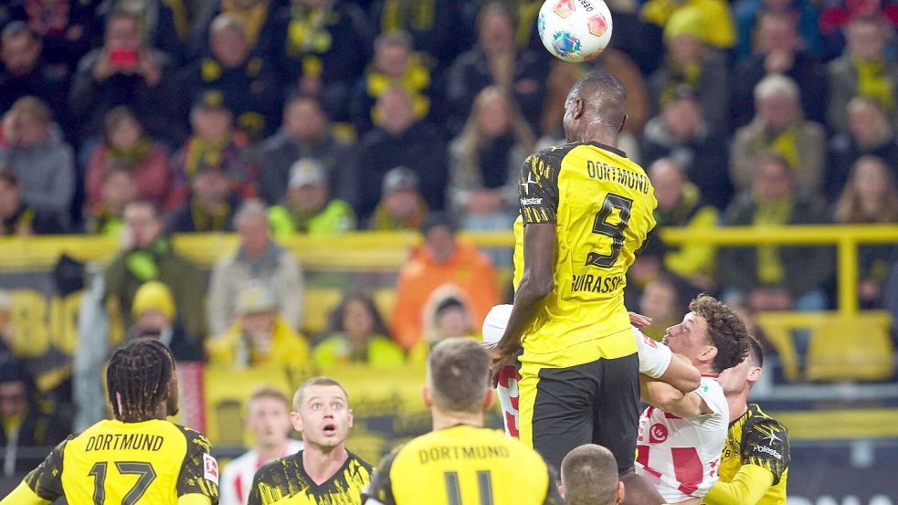 Glücklos: BVB-Stürmer Serhou Guirassy. Foto: Bernd Thissen