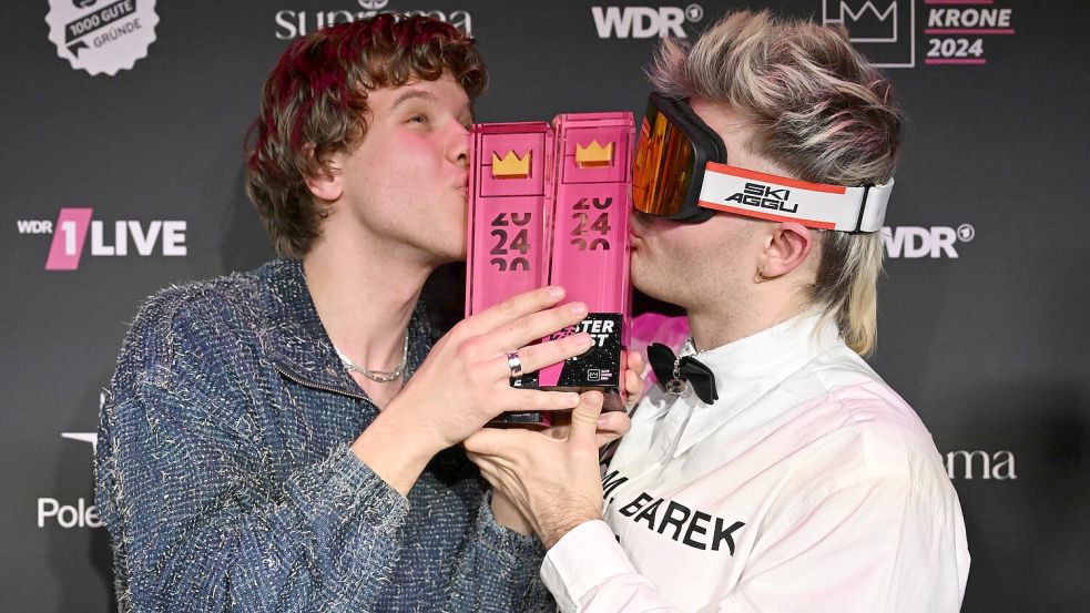 Räumten schon 2024 ab und können wieder auf eine Krone hoffen: die Musiker Zartmann und Ski Aggu. Foto: David Inderlied