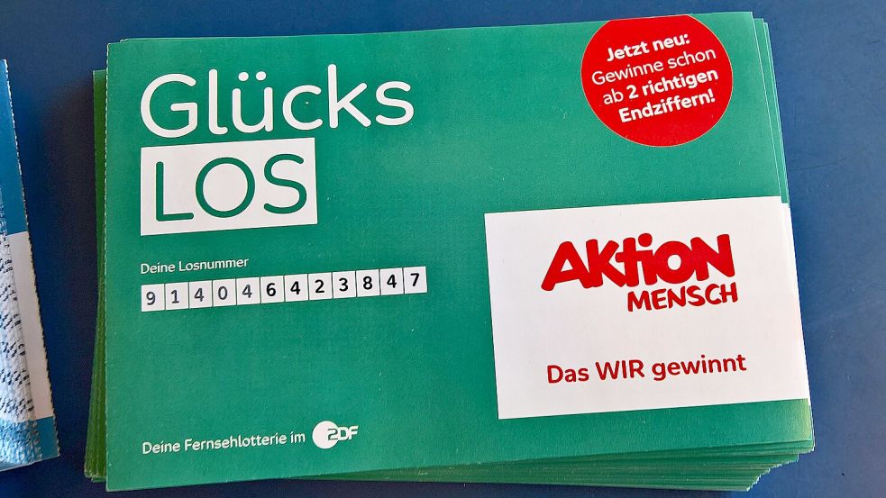 Eine Lotterieteilnehmerin aus dem Landkreis Osnabrück hat bei der Aktion Mensch-Lotterie 125.000 Euro gewonnen. Foto: IMAGO/Manfred Segerer