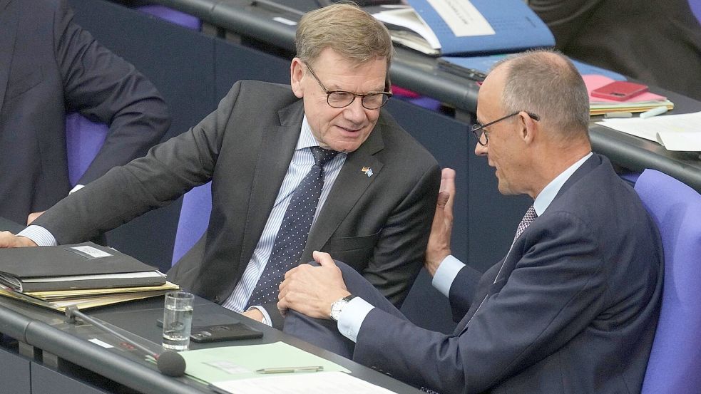 Sie ringen um den richtigen Umgang mit syrischen Flüchtlingen: die Unionspolitiker Johann Wadephul (links) und Friedrich Merz. Foto: dpa/Michael Kappeler