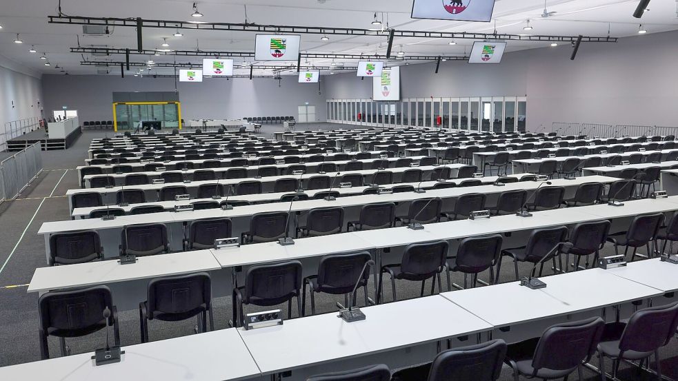 Für den Prozess wurde ein Interims-Gerichtsgebäude errichtet. (Archivbild) Foto: Jan Woitas