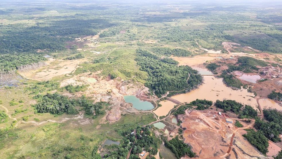 Neben legalen Goldminen machen sich Greenpeace zufolge oft illegale Goldgräber ans Werk. Foto: Larissa Schwedes/dpa