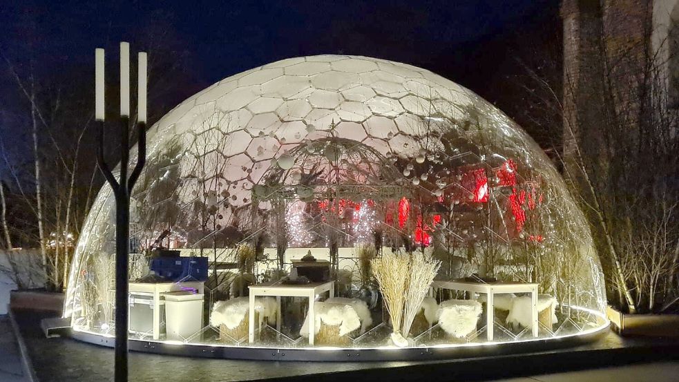 Die „Domes“: Von drinnen soll es einen exklusiven Blick über den Delft geben. Foto: Stadt Emden