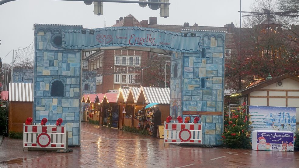 Durchfahrt gesperrt: der Rathausplatz 2019. Foto: Friedhelm Müller-Düring/Archiv