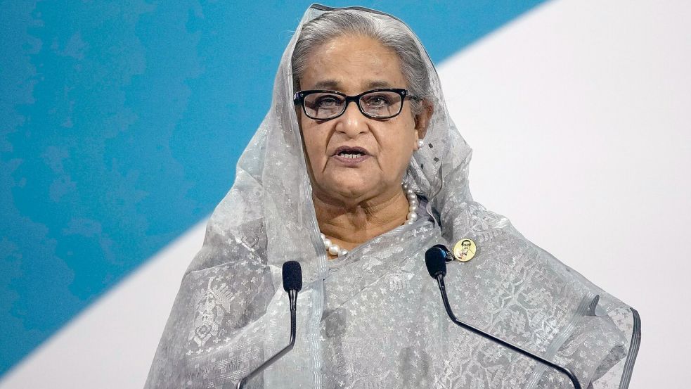Ex-Ministerpräsidentin Hasina warf dem Gericht in einer ersten Reaktion vor, es habe eine „politisch motivierte“ Entscheidung getroffen. (Archivbild) Foto: Christophe Ena/AP/dpa