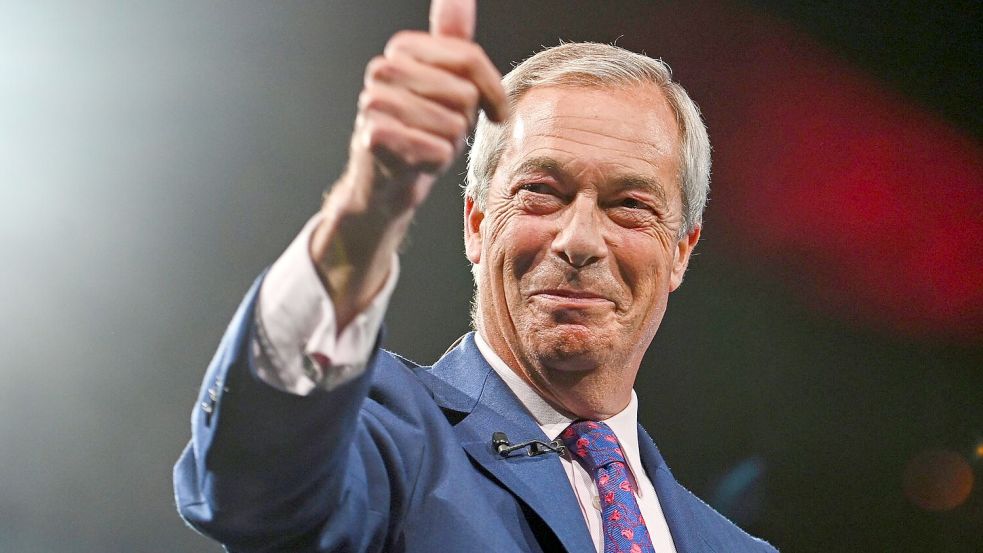 Reform-UK-Chef Nigel Farage setzt die britische Regierung seit Wochen unter Druck. (Archivbild) Foto: Thomas Krych/AP/dpa