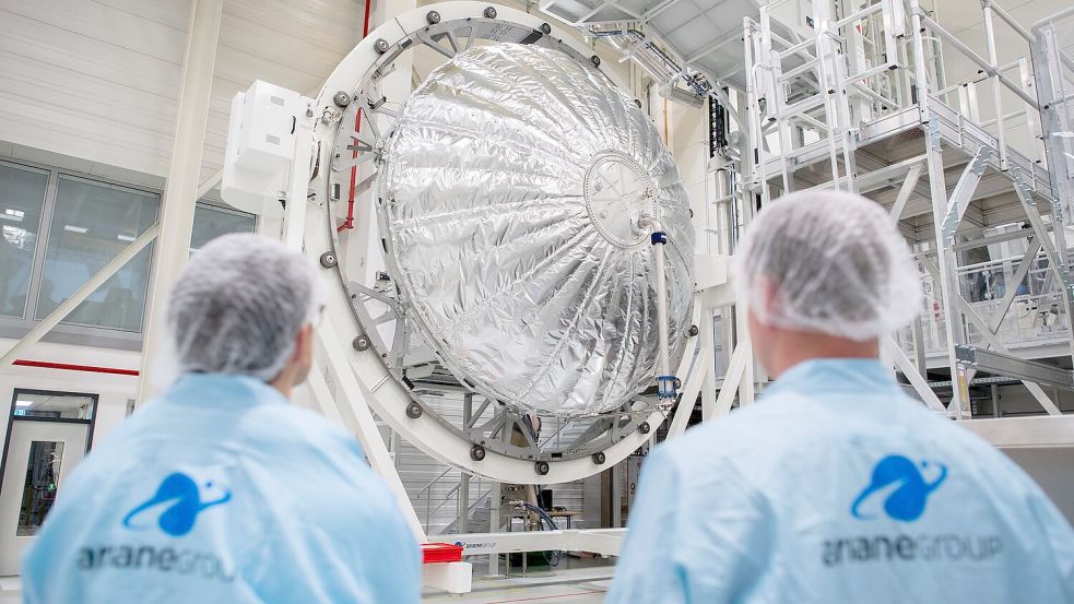 Am Bremer Standort der ArianeGroup wird die Oberstufe der Trägerrakete gebaut und integriert. Foto: Hauke-Christian Dittrich