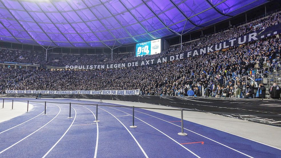 Auch die Fans von Hertha BSC haben ihren Unmut geäußert. Foto: Andreas Gora