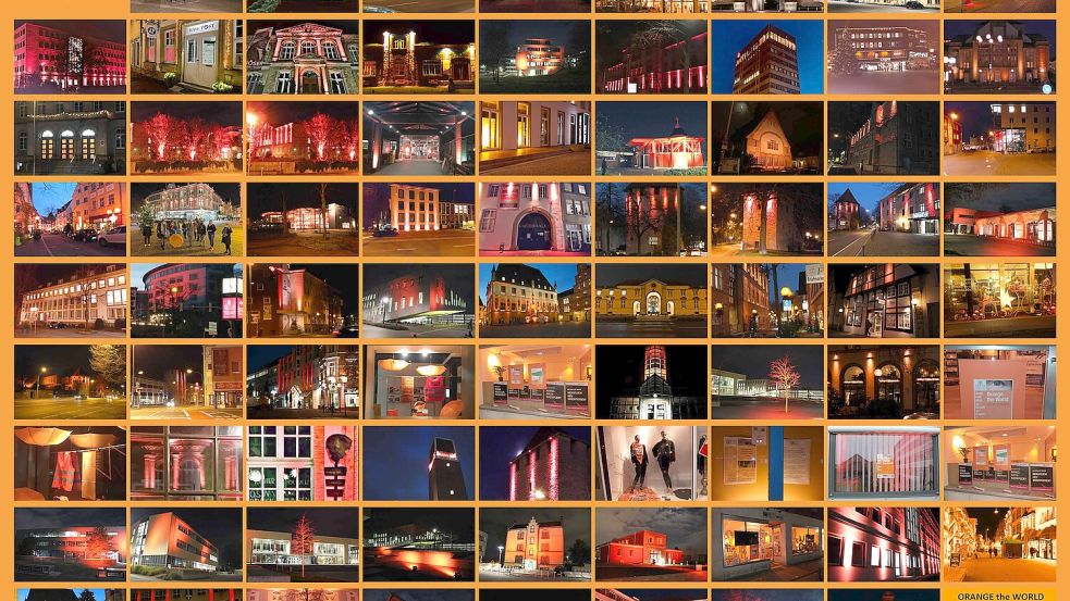 Anlässlich der UN-Kampagne „Orange the World“ werden am Dienstag, 25. November, zahlreiche Gebäude in Osnabrück angestrahlt. Foto: Zonta Club Westfälischer Friede