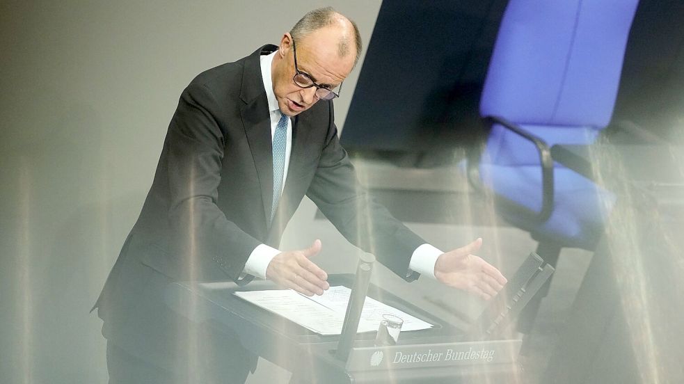 Der Bundeskanzler in der Generaldebatte im Bundestag. Foto: Kay Nietfeld