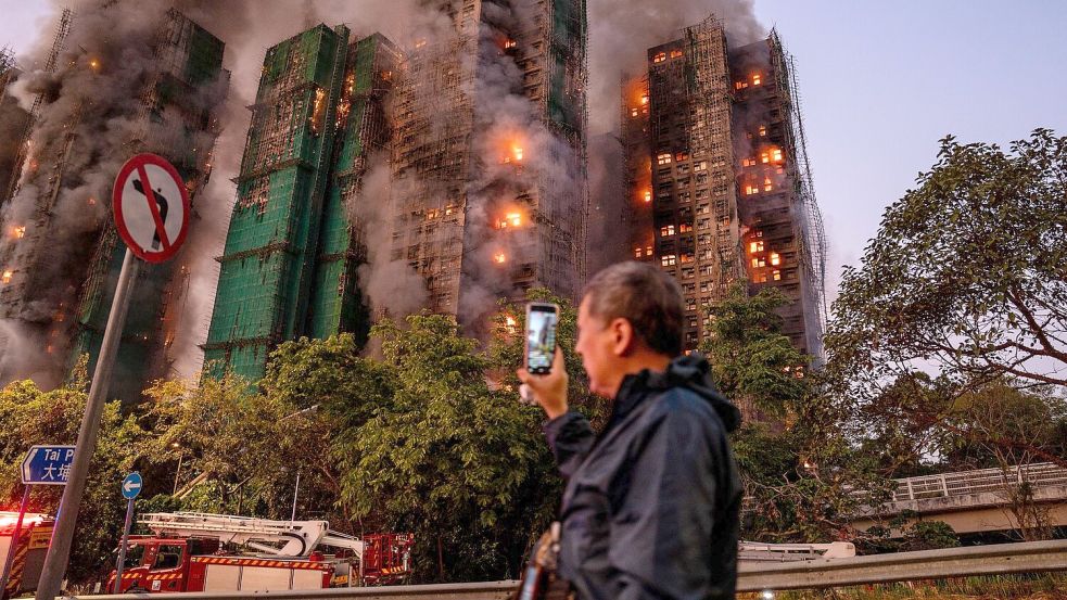 Mindestens 44 Menschen sind bei dem Brand ums Leben gekommen. Foto: Vernon Yuen