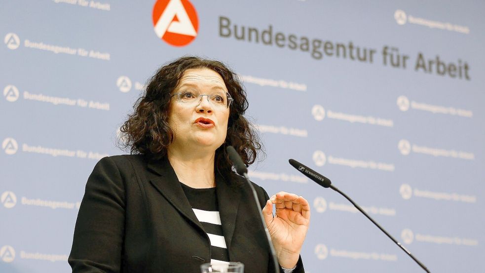 Nahles verweist auch auf leere Kassen bei der BA. Foto: Daniel Löb