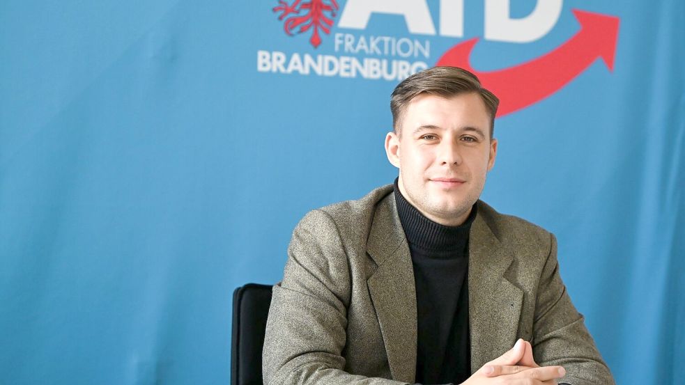 Der Brandenburger AfD-Landtagsabgeordnete Jean-Pascal Hohm ist einziger Kandidat für den Vorsitz der neuen AfD-Jugendorganisation, die voraussichtlich „Generation Deutschland“ heißen wird. (Archivbild) Foto: Lilli Förter