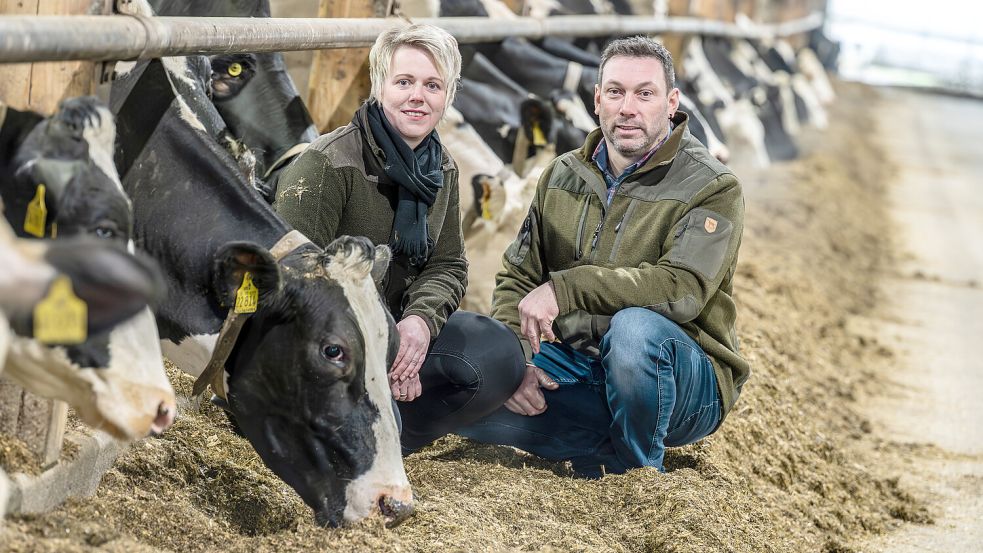 Im Oktober 2009 hat sich Norman Roß in Visquard als Landwirt selbstständig gemacht. Drei Jahre später ist auch Ehefrau Christine in das Geschäft eingestiegen. Foto: Klaus Ortgies