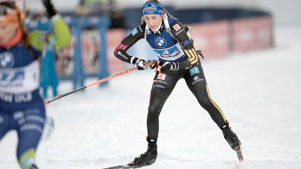 Franziska Preuß musste ein Mal in die Strafrunde. Foto: Björn Larsson Rosvall/TT News A
