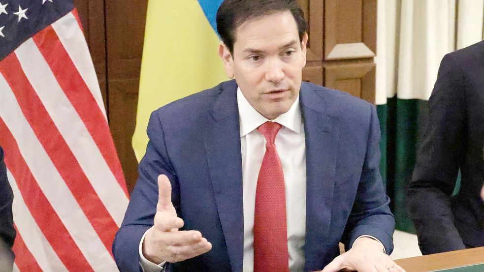 Rubio macht nach den Gesprächen mit der ukrainischen Delegation klar, dass es noch einiges zu tun gebe. Foto: Terry Renna/AP/dpa