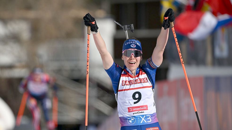 Océane Michelon gewann WM-Silber im Massenstart. (Archivbild) Foto: Martin Schutt