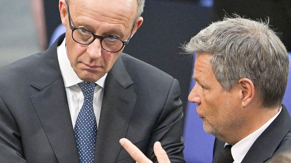 Friedrich Merz und Robert Habeck: Der Kanzler übernimmt mit seiner Regierung viele Vorschläge des früheren Vizekanzlers. Foto: Ralf Hirschberger
