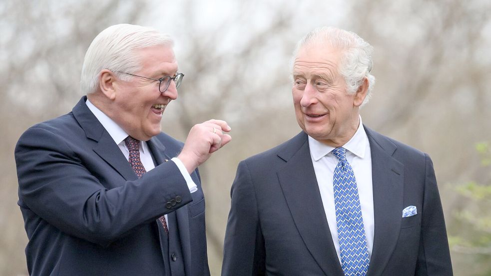 Gilt als herzlich - das Verhältnis von Bundespräsident Steinmeier und König Charles III. Foto: Bernd von Jutrczenka