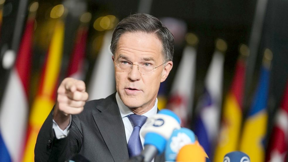 Wirbt um frisches Geld für US-Waffen für die Ukraine: Nato-Generalsekretär Mark Rutte. Foto: Virginia Mayo/AP/dpa