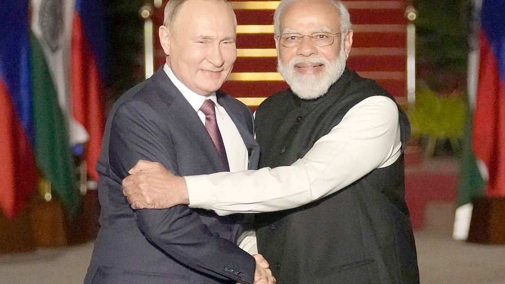 Putin reist zu einem Besuch nach Indien. (Archivbild) Foto: Manish Swarup/AP/dpa