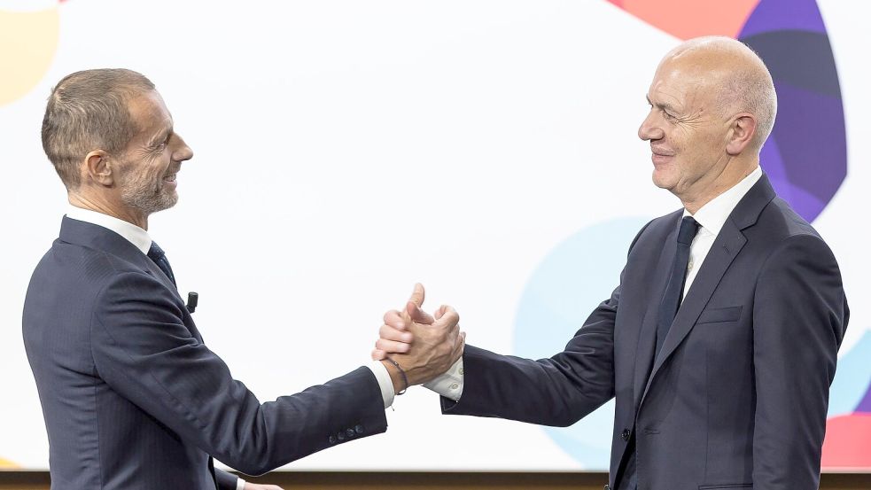 Bei der Vergabe der Frauen-EM 2029 durfte DFB-Chef Bernd Neuendorf jubeln - wie wird die Stimmung nach der Auslosung der Männer-WM 2026? Foto: Cyril Zingaro