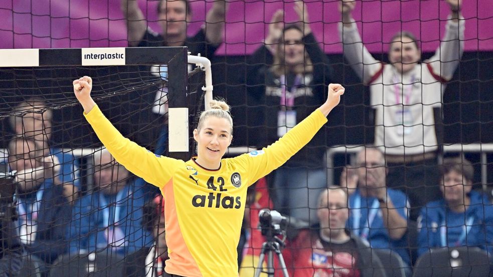 Torhüterin Katharina Filter überragt beim Viertelfinal-Einzug. Foto: Federico Gambarini