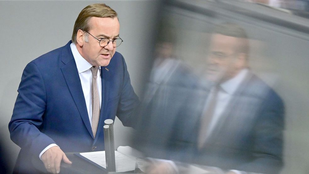 Verteidigungsminister Pistorius warb vor der Abstimmung im Bundestag für das neue Wehrdienstgesetz. Foto: Sebastian Christoph Gollnow