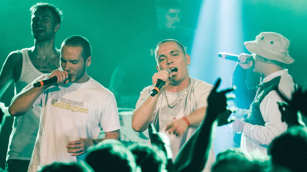 Skoob, Duke, Addikt und Chapo (von links) genossen im Juli 2022 ihr Heimspiel im Zollhaus. Foto: Sebastian Arlt/Archiv