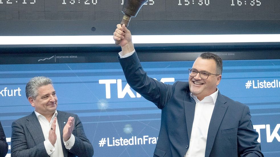 In Deutschland wagten sich in diesem Jahr vergleichsweise wenige Unternehmen an die Börse - aber drei der Neulinge zählen zu den größten europäischen Börsengängen 2025: unter anderem der des Marineschiffbauers TKMS. (Archivbild) Foto: Boris Roessler
