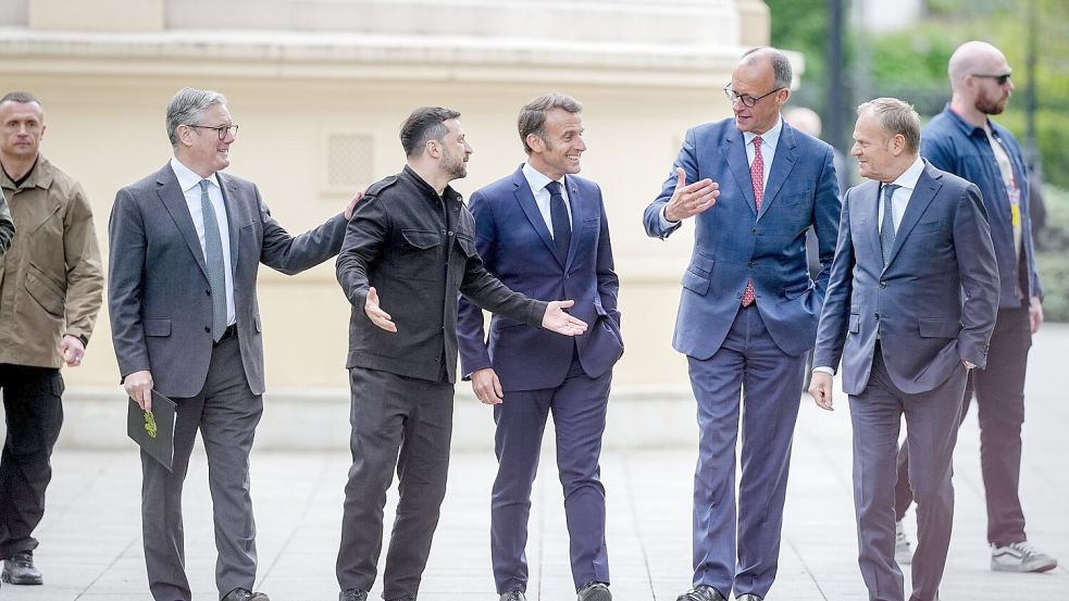 Selenskyj kündigte weitere Gespräche mit Unterstützerstaaten der sogenannten Koalition der Willigen an. (Archivbild) Foto: Kay Nietfeld/dpa