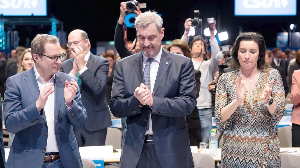 Mit seinem Prozent-Ergebnis dürfte Markus Söder nicht zufrieden sein. Foto: Sven Hoppe