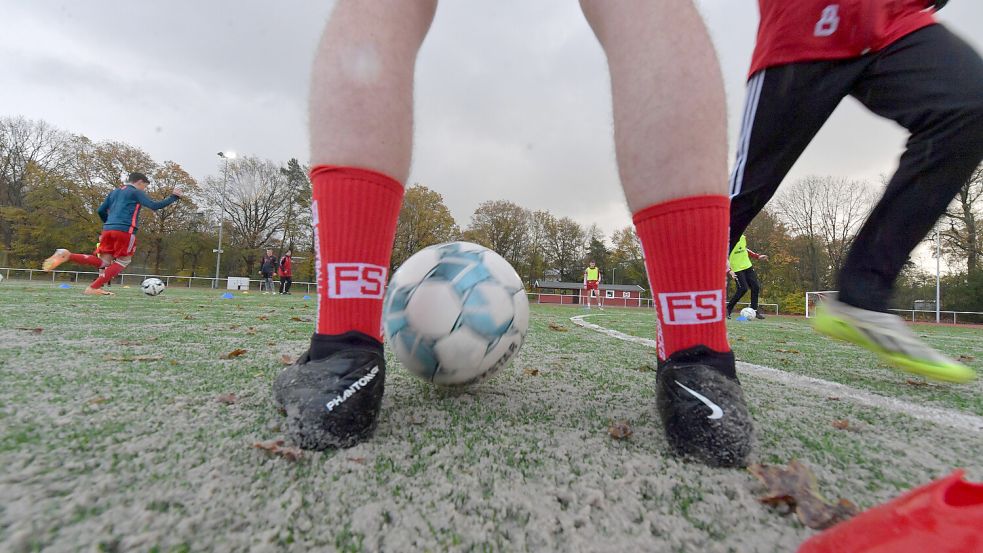 Bekommt die Stadt Leer einen Kunstrasenplatz? Das hängt von Fördermitteln ab. Foto: Klaus Ortgies/Archiv