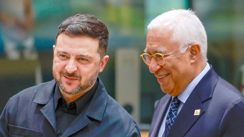 EU-Ratspräsident Costa will einen gerechten und dauerhaften Frieden in der Ukraine. Foto: Stephanie Lecocq/Pool Reuters/AP