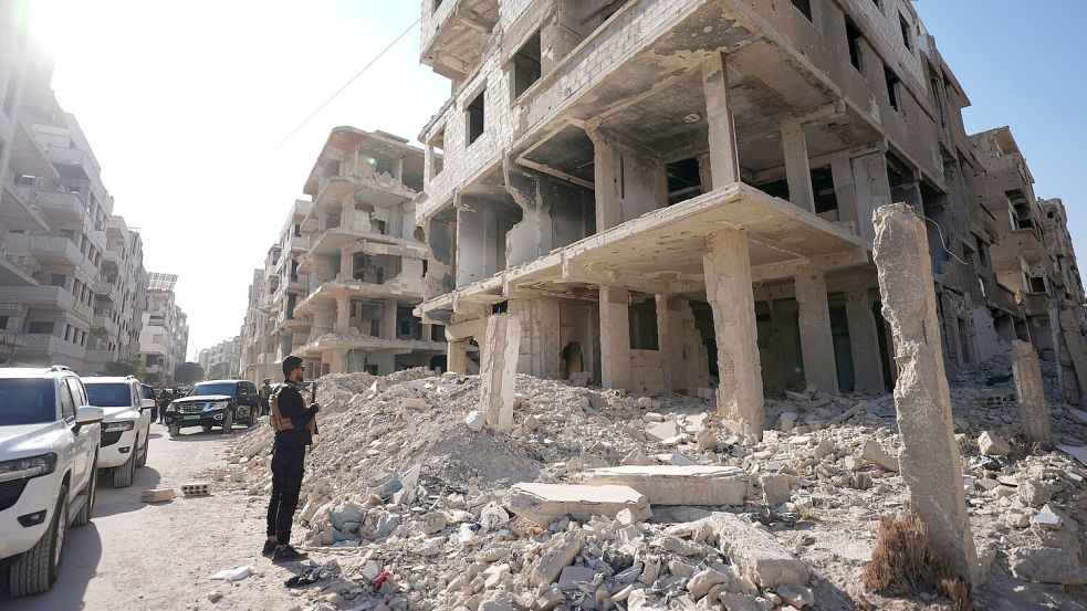 Zerstörte Häuser im syrischen Harasta, einem Vorort von Damaskus. (Archivbild) Foto: Marcus Brandt