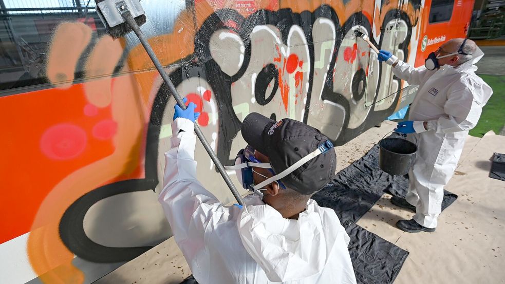 Schmierereien verursachen Millionen-Schäden bei der Bahn. (Archivbild) Foto: Arne Dedert