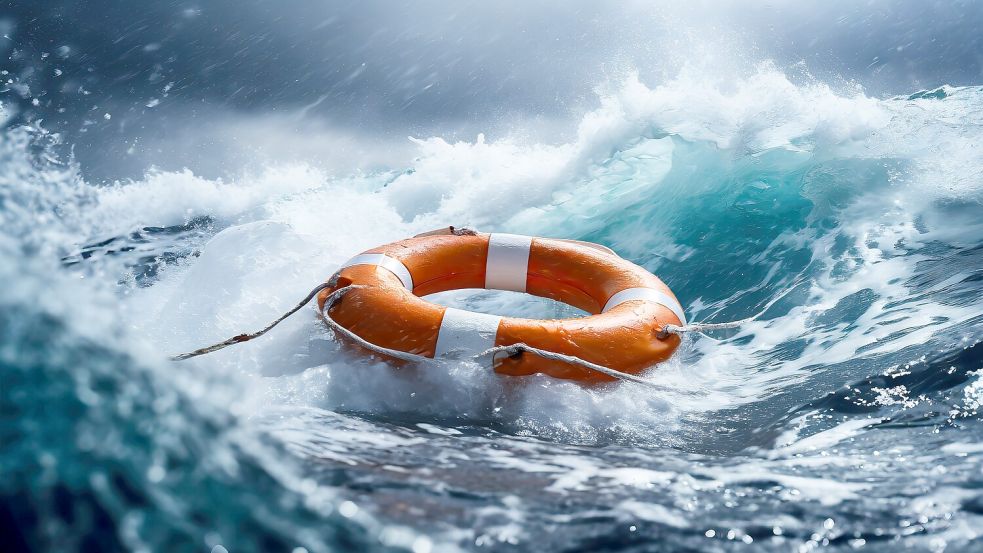 Sobald jemand über Bord geht, gilt als erste Regel: Rettungsmittel nachwerfen. Auch für Kerstin Bruns wurden damals Rettungsringe ins Wasser geworfen – doch sie konnte keinen erreichen. Das Foto wurde mit KI erstellt. Symbolfoto: Adobe Stock/Marko