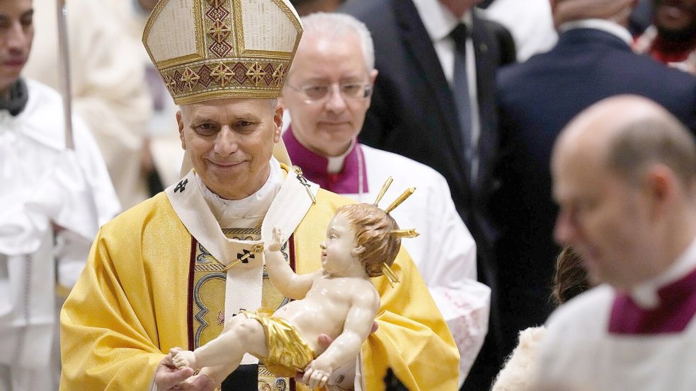 Auch die Messe an Heiligabend im Petersdom war eine Premiere für Leo. Foto: Gregorio Borgia/AP/dpa